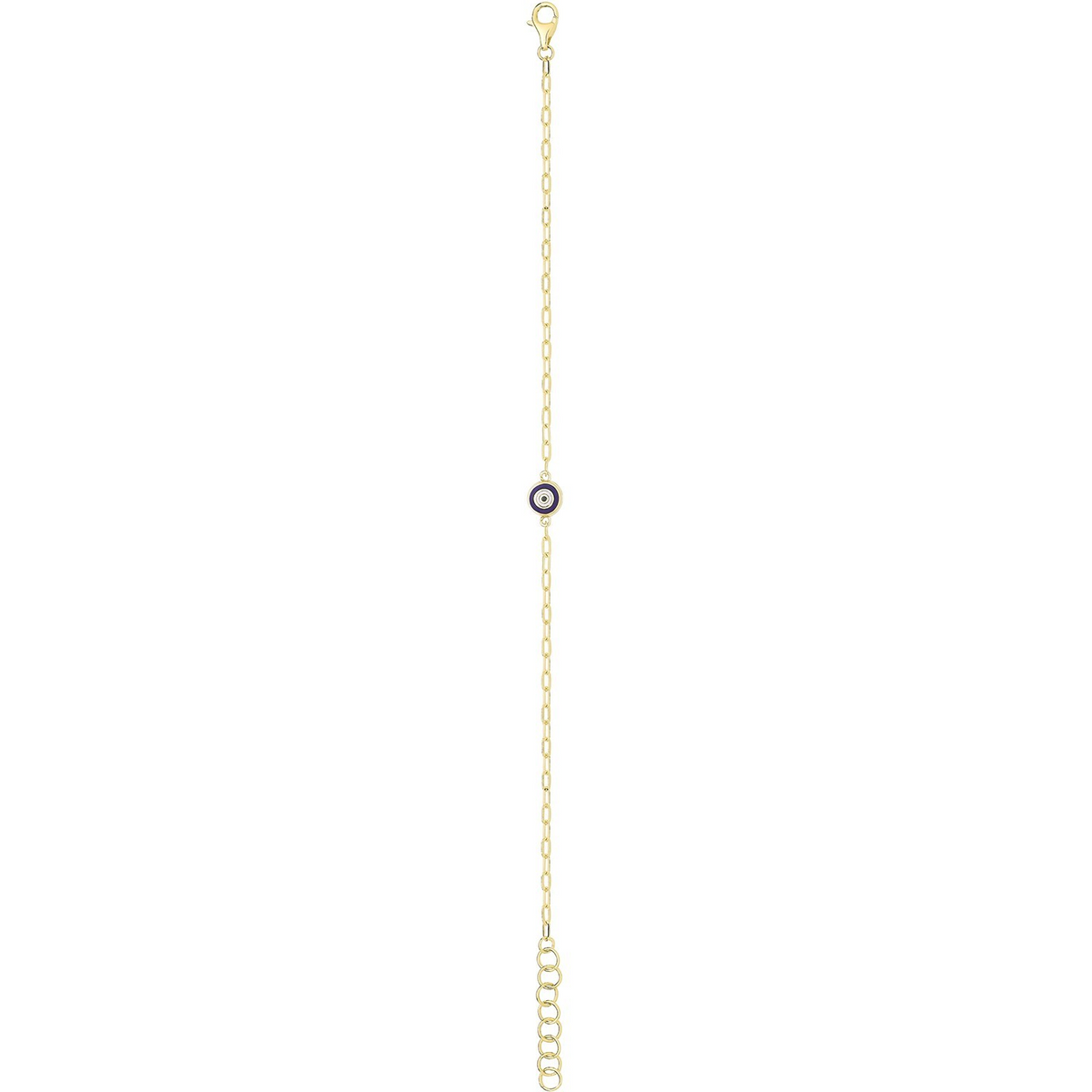 Blue Evil Eye Adjustable Bracelet 9ct Yellow Gold 375 Hallmarked British Made