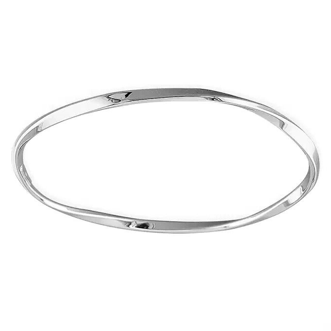 Fancy Twist Bangle Sterling Silver 925 Hallmarked British Made Brand New