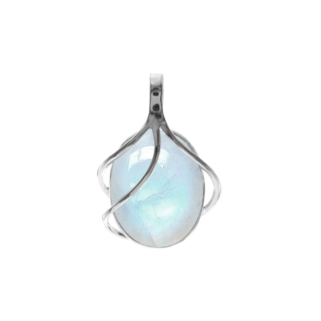 Triple Overlay Moonstone Pendant Sterling Silver Hallmarked All Chain Lengths