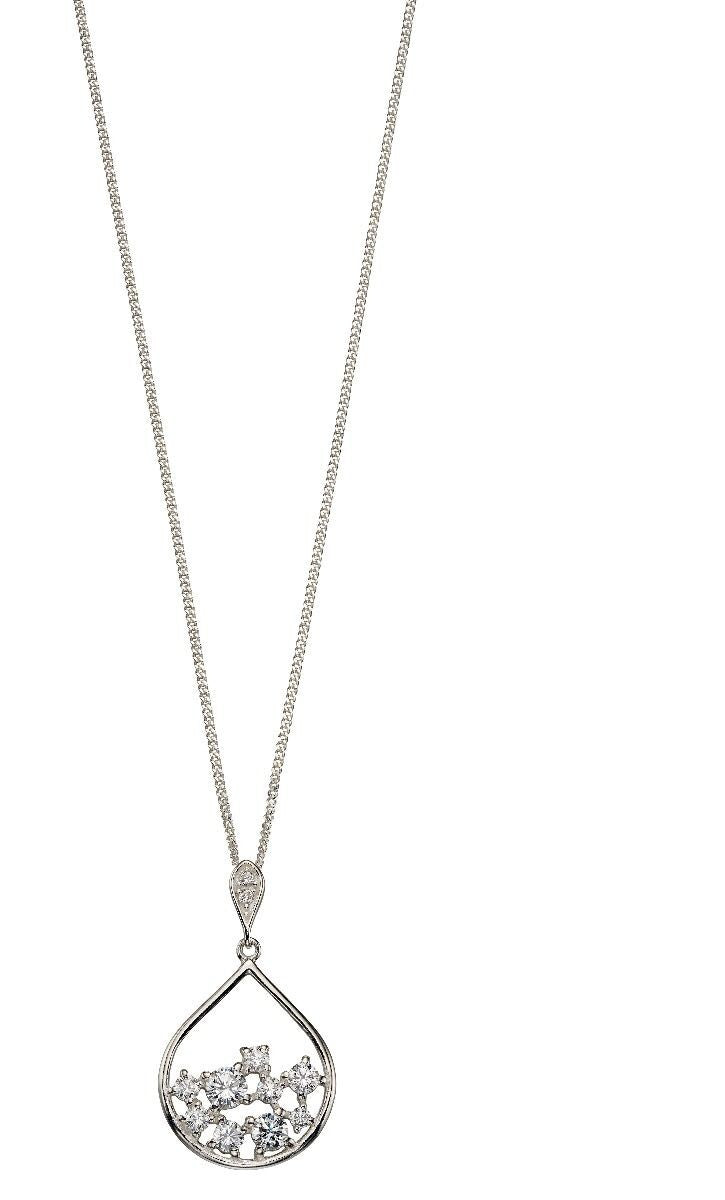 Scattered Teardrop Pendant Sterling Silver 925 Hallmarked All Chain Lengths