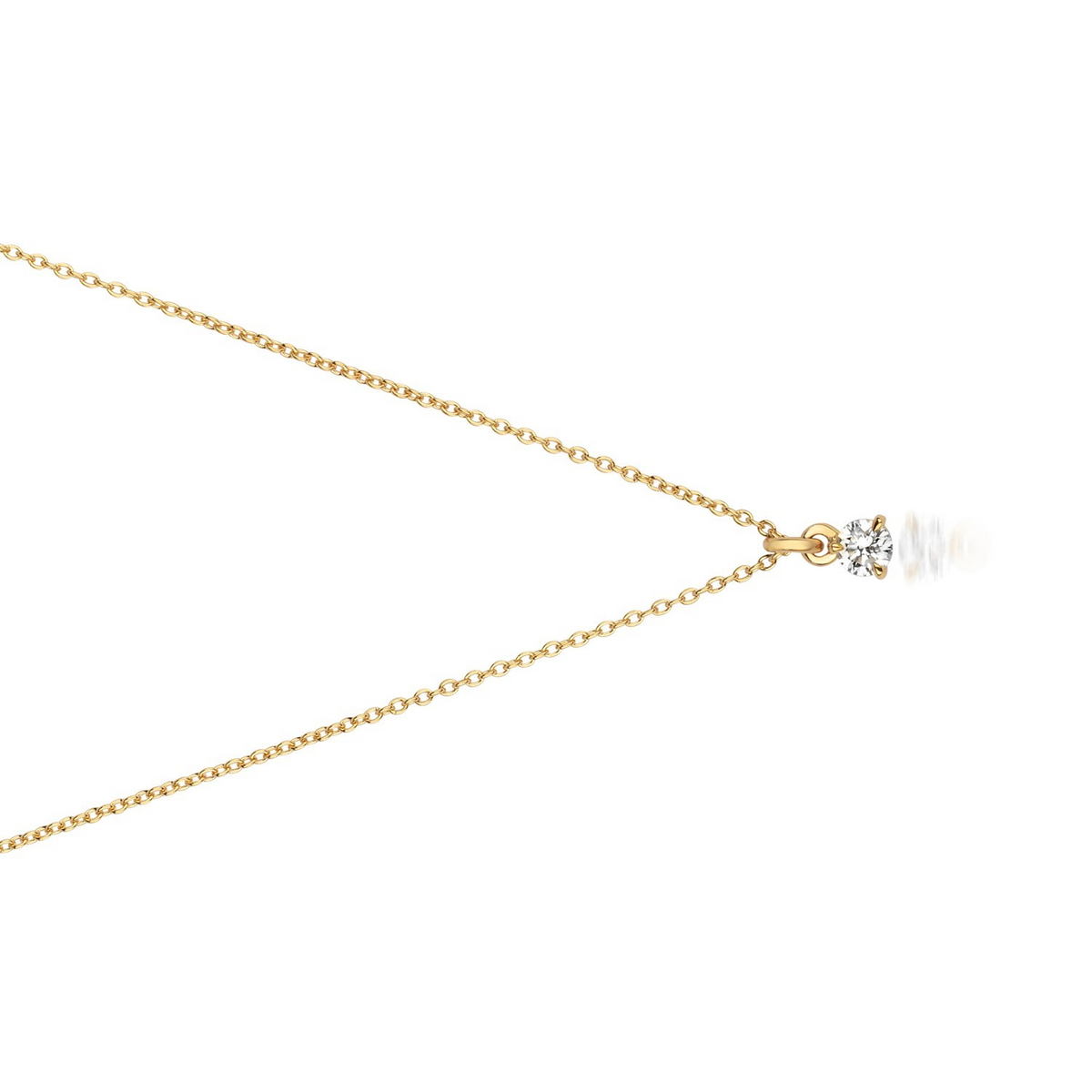 1 Natural Diamond Solitaire Necklace 18ct Yellow Gold Hallmarked British Made