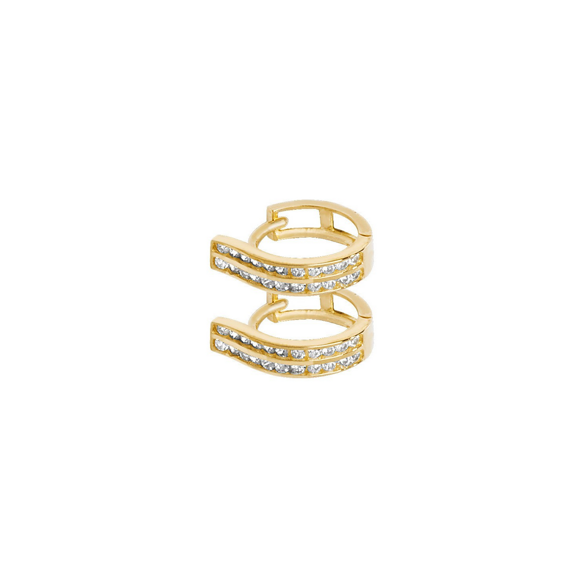 Mens 22 Stone Huggie Hoop Earring 9ct Yellow Gold 375 Hallmarked Brand New Boxed