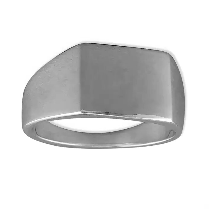 Sterling Silver Gents Ring Oval Signet Design Hallmarked Size P - T British Made