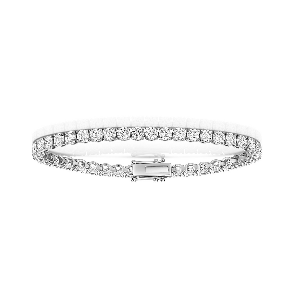 Lab Grown Diamond 18ct White Gold Tennis Bracelet Hallmarked British Made