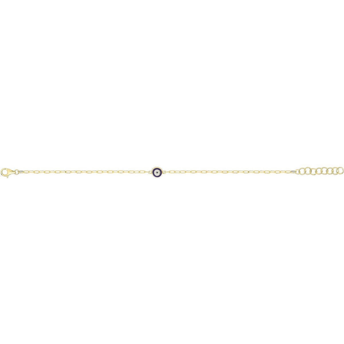 Blue Evil Eye Adjustable Bracelet 9ct Yellow Gold 375 Hallmarked British Made
