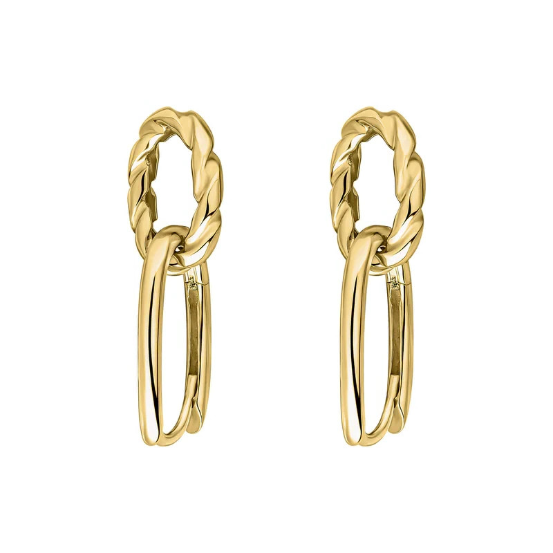 Twisted Rope Drop Earrings 9ct Yellow Gold 375 Hallmarked British Made