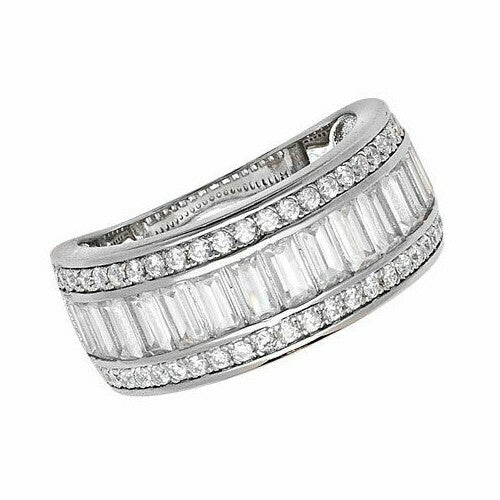 Sterling Silver Ring Anniversary Gemstone 925 Hallmarked Size M - S British Made