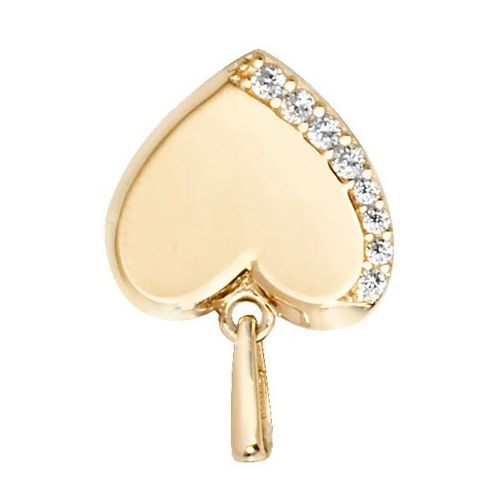 Side Set Heart Pendant 9ct Yellow Gold 375 Hallmarked All Chain Lengths