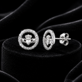 Channel Set Claddagh Stud Earrings Sterling Silver 925 Hallmarked British Made
