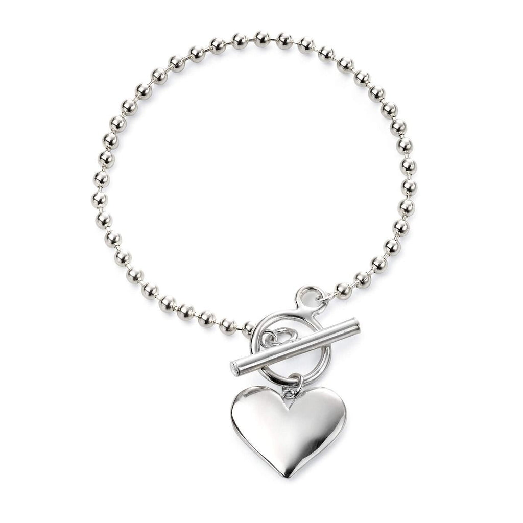 Heart Ball Chain Bracelet Sterling Silver 925 Hallmarked Brand New Boxed