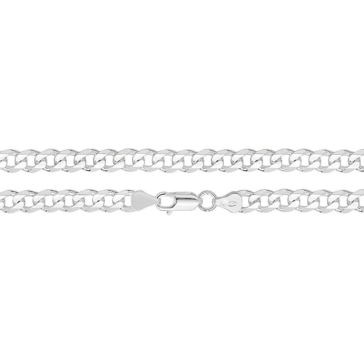 Men's Sterling Silver Bracelet Curb Link British Made 925 Hallmark 8" Weight 20g