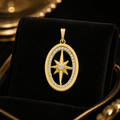 Oval Star 9ct Yellow Gold Pendant 375 Hallmarked British Made All Chain Lengths