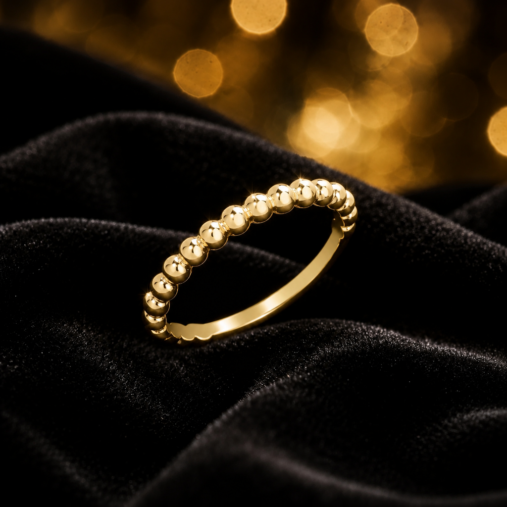 Bobble Ring 9ct Yellow Gold Hallmarked Sizes K - R British Made