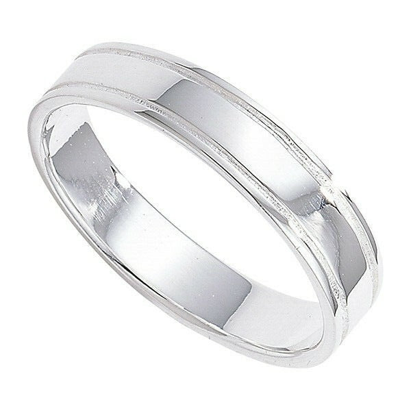 Men's Sterling Silver Wedding Ring Gents 925 Hallmark Sizes R - Z British Made