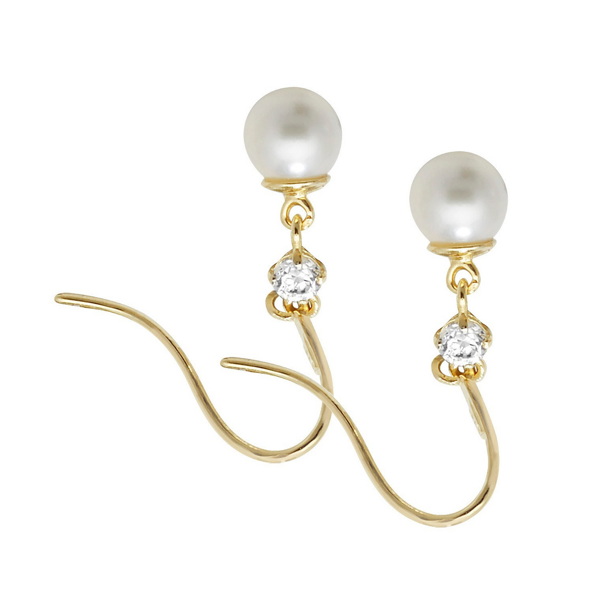 2 Stone Natural Pearl Drop Earrings 9ct Yellow Gold 375 Hallmark Brand New Boxed