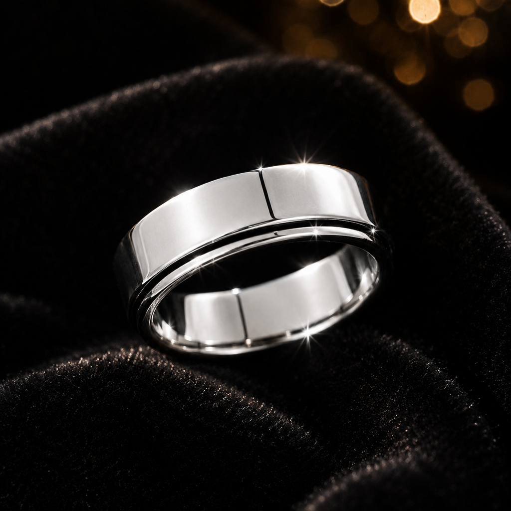 Plain Spinner Ring Sterling Silver 925 Hallmarked British Made Size P - T