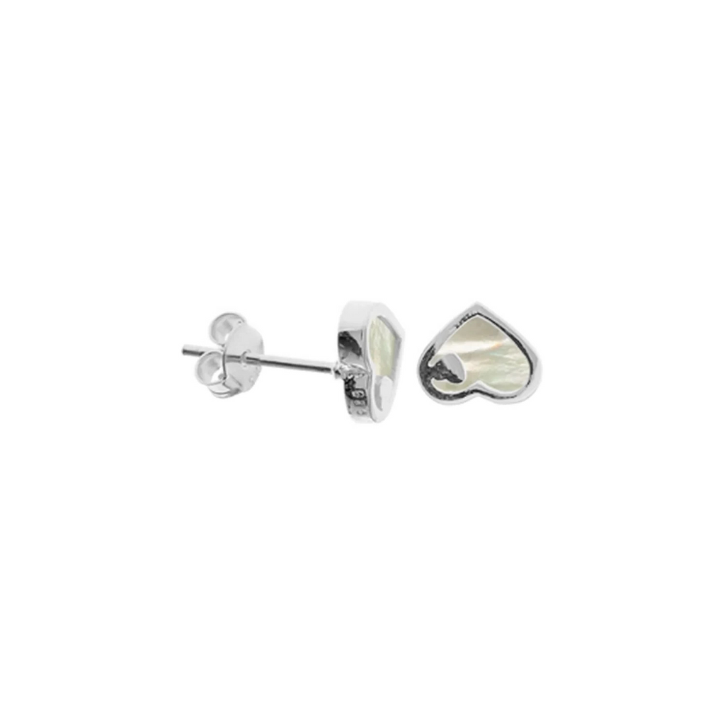 Small Natural Heart Pearl Earrings Sterling Silver 925 Hallmarked British Made