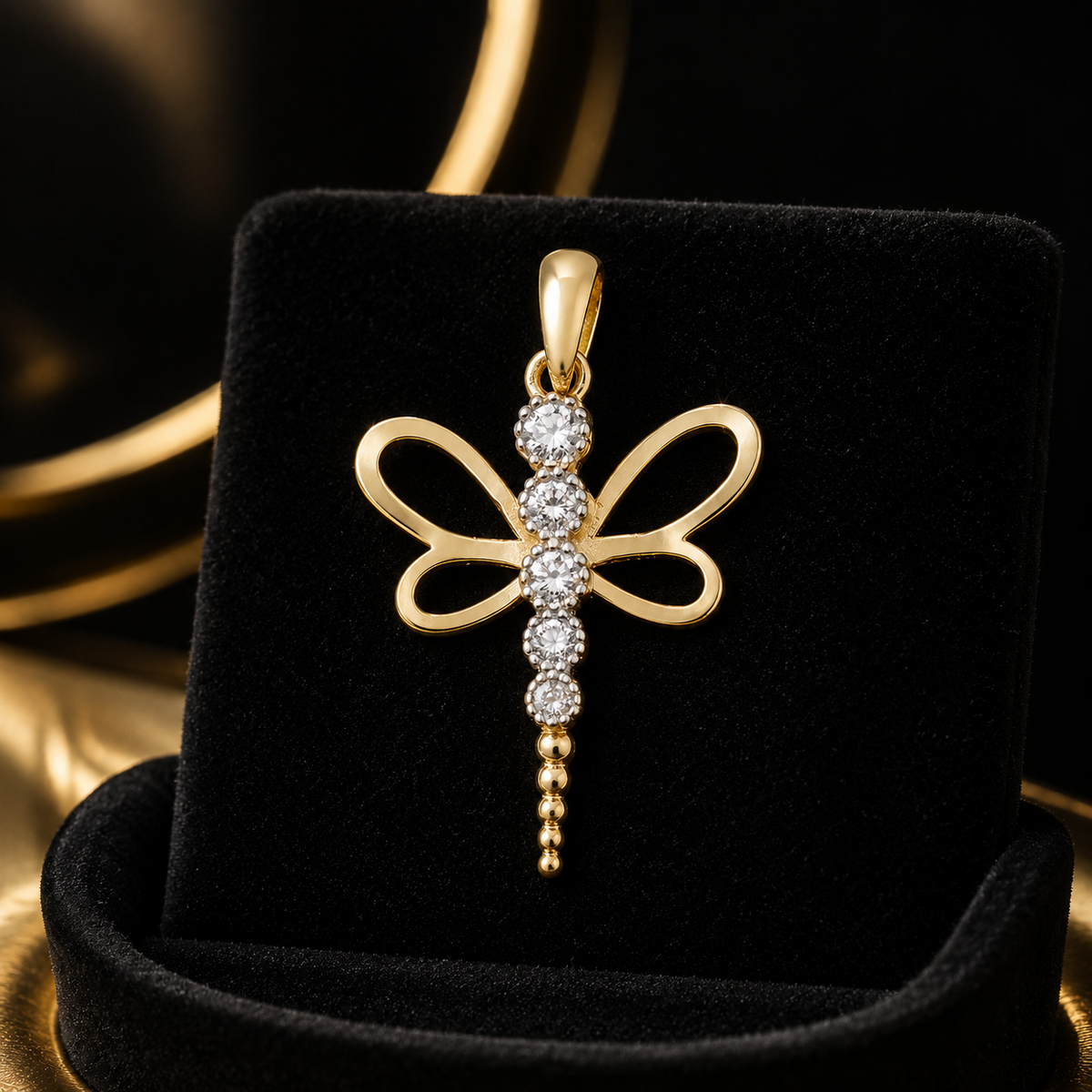 Dragonfly 9ct 2 Tone Gold Pendant 375 Hallmark British Made All Chain Lengths