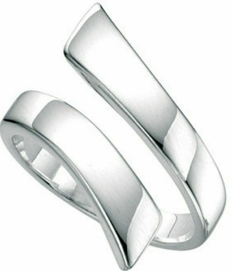Sterling Silver Cross Over Ring 925 Hallmarked Size K - S British Made