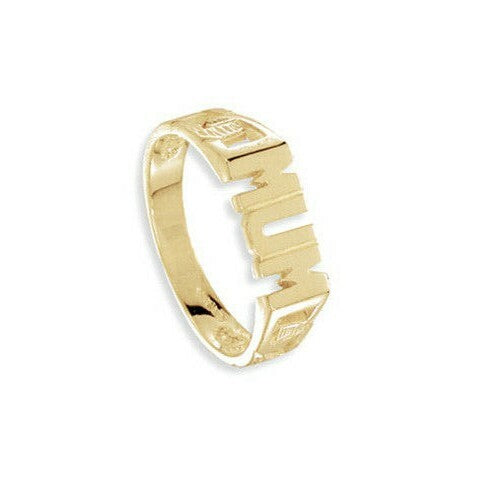 Mum Ring 9ct Yellow Gold Hallmarked Sizes J - S British Made