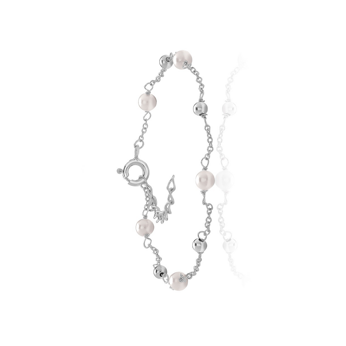 Pearl & Polished Bead Bracelet Sterling Silver 925 Hallmarked Brand New Boxed