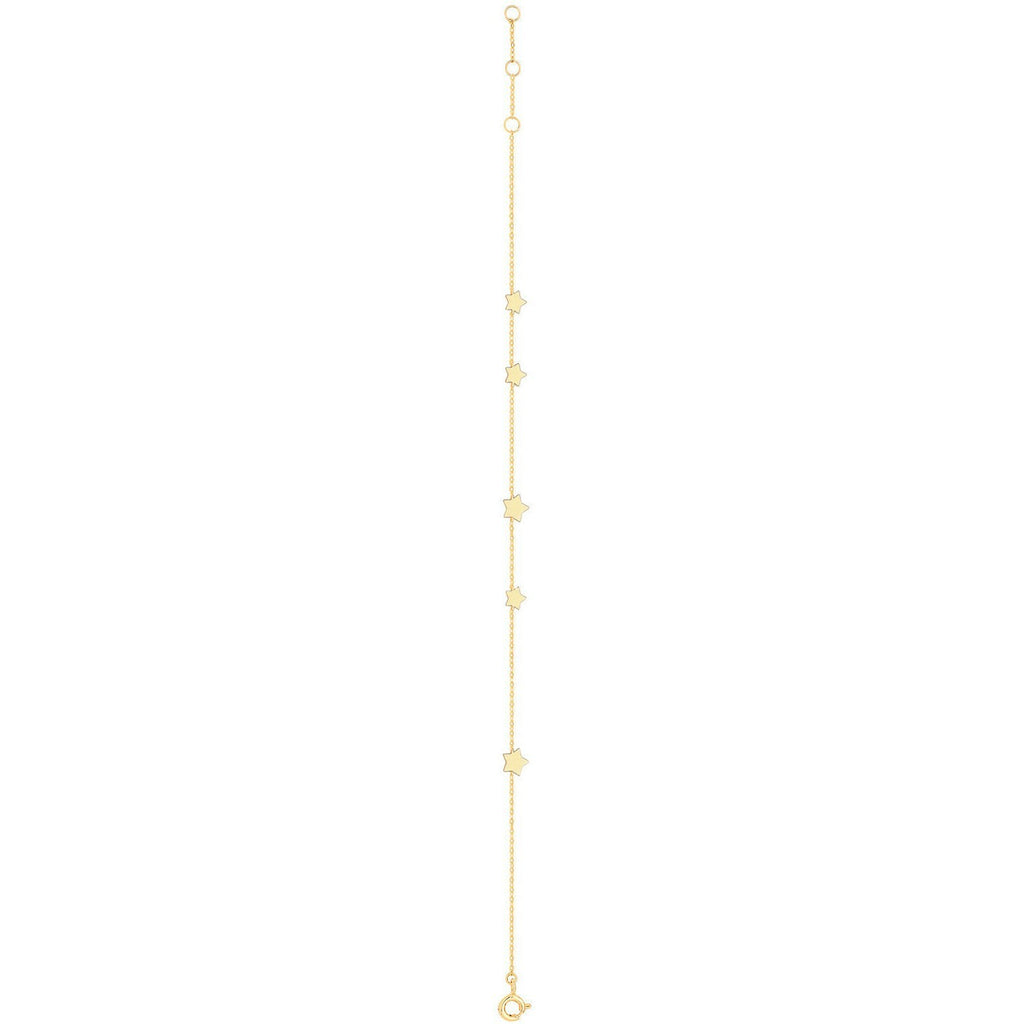 Ladies Star Design Bracelet Solid 9ct Yellow Gold 375 Hallmarked British Made 