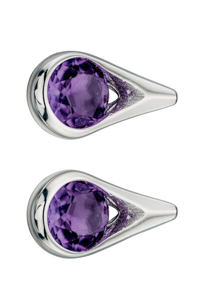 Amethyst Teardrop Earrings Sterling Silver 925 Hallmarked Brand New Boxed