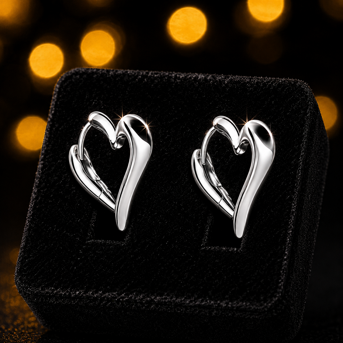 Open Heart Hoop Earrings Sterling Silver 925 Hallmarked British Made Brand New