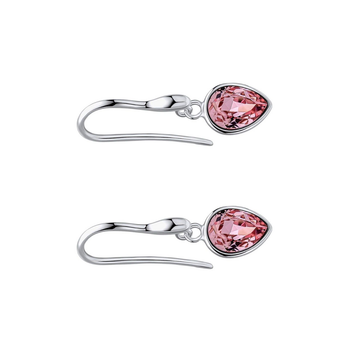 Crystal Pear Drop Earrings Sterling Silver 925 Hallmark British Made Brand New