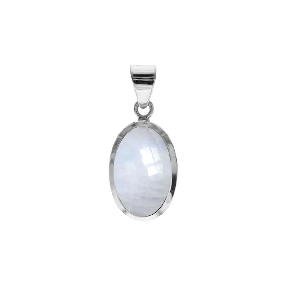 Oval Moonstone Pendant Sterling Silver 925 Hallmarked All Chain Lengths