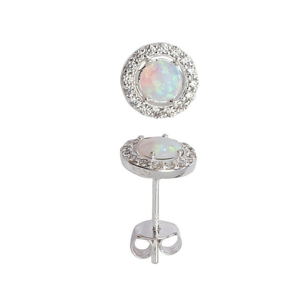 Natural Opal Earrings Solid Sterling Silver 925 Hallmark Brand New Boxed