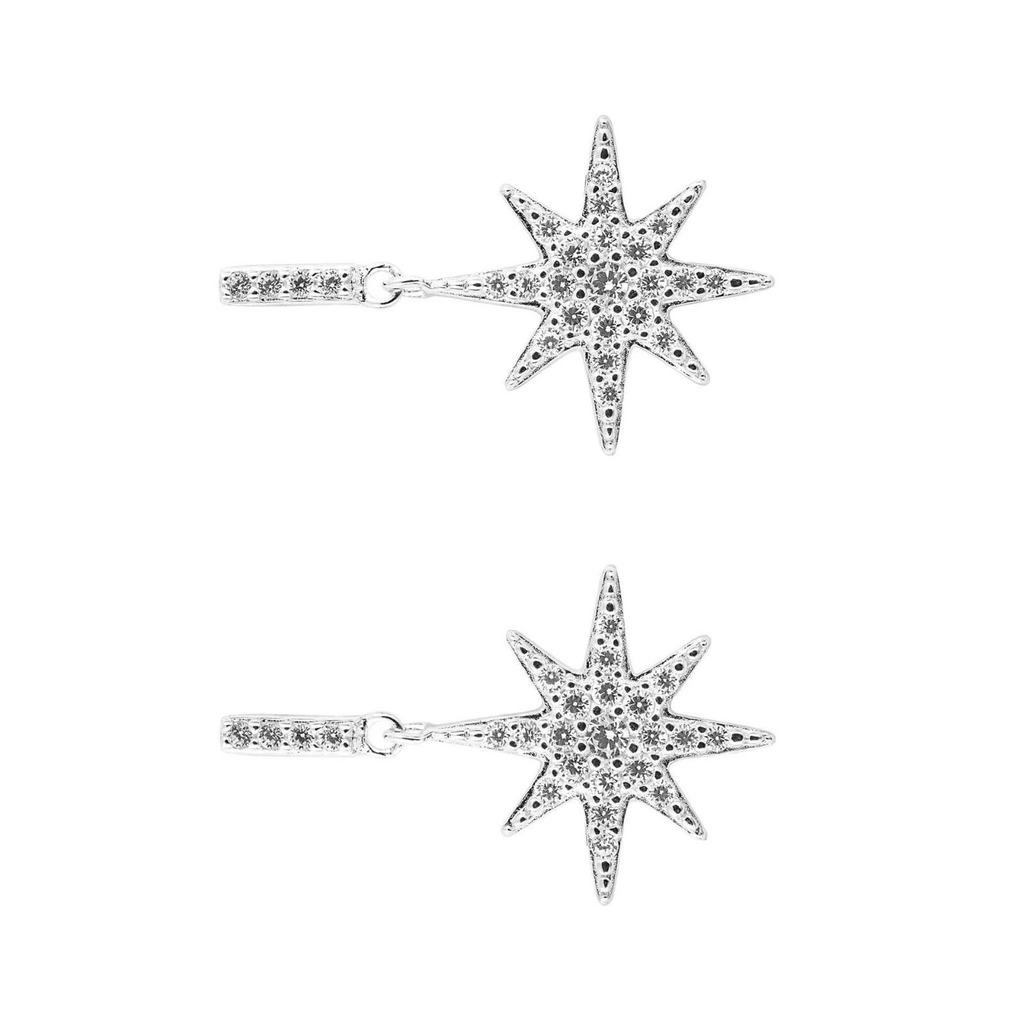Starburst Drop Earrings Sterling Silver 925 Hallmarked Brand New Boxed
