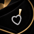 Pavé Heart 9ct Yellow Gold Pendant 375 Hallmark British Made All Chain Lengths