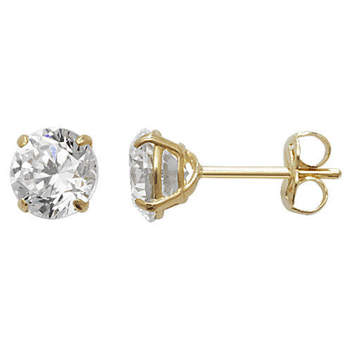Gemstone Pendant and Earrings Set Solid Yellow Gold Solitaire 18" Chain Hallmark