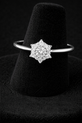 Hexagonal Cluster Ring Sterling Silver 925 Hallmarked British Made Size L - R