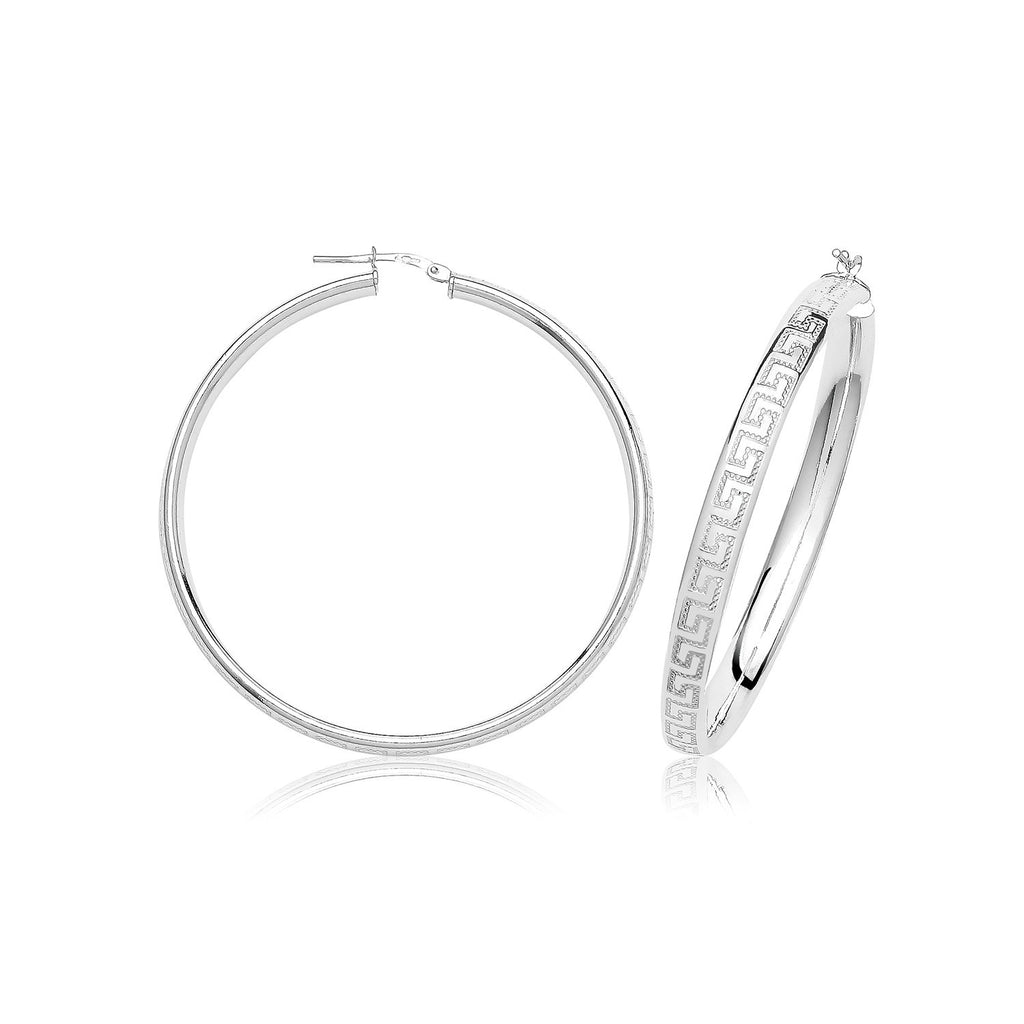 Authentic Greek Sterling Silver Hoops 925 Hallmarked 15mm - 50mm Diameter