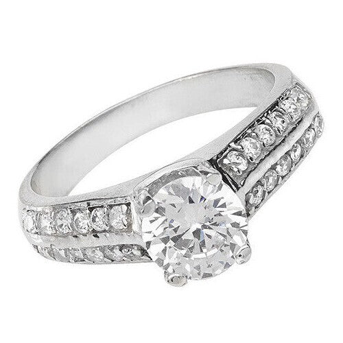 Sterling Silver Solitaire Ring Engagement Gemstone 925 Hallmarked Size M - T