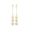 4 Stone Loop Drop Earrings 9ct Yellow Gold 375 Hallmarked Brand New Boxed