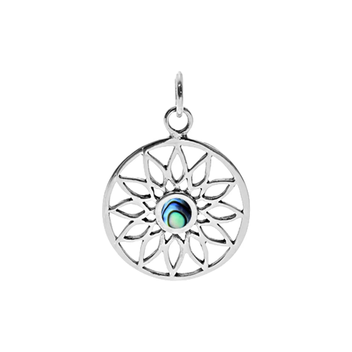 Paua Shell Sunrise Pendant Sterling Silver 925 Hallmarked All Chain Lengths