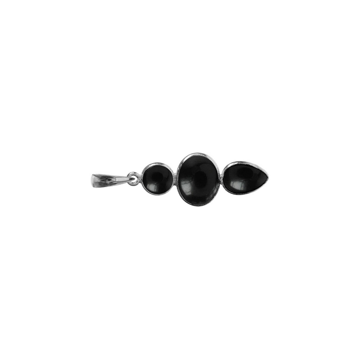 Mixed Shape Onyx Pendant Sterling Silver 925 Hallmark  All Chain Lengths