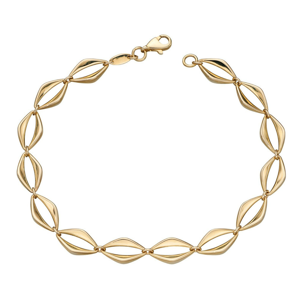 Open Eye Link Bracelet In 9ct Yellow Gold 375 Hallmarked British Made