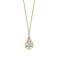 Diamond and Topaz Shield Pendant 9ct Yellow Gold 375 Hallmarked British Made