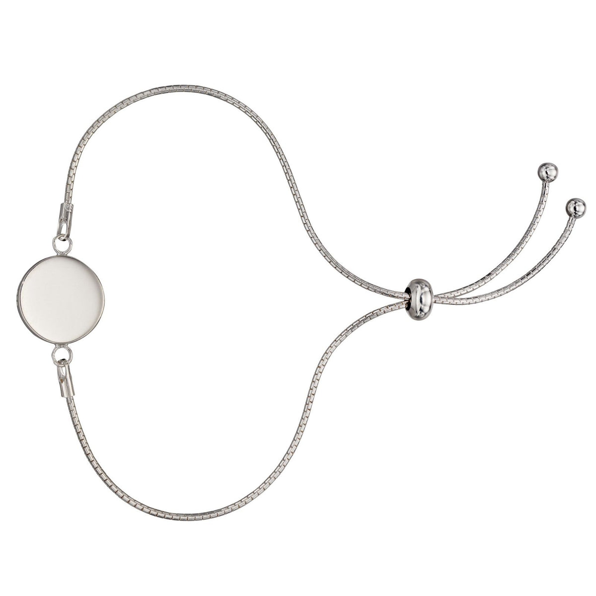 Disc Toggle Tag Bracelet Sterling Silver 925 Hallmarked Brand New Boxed