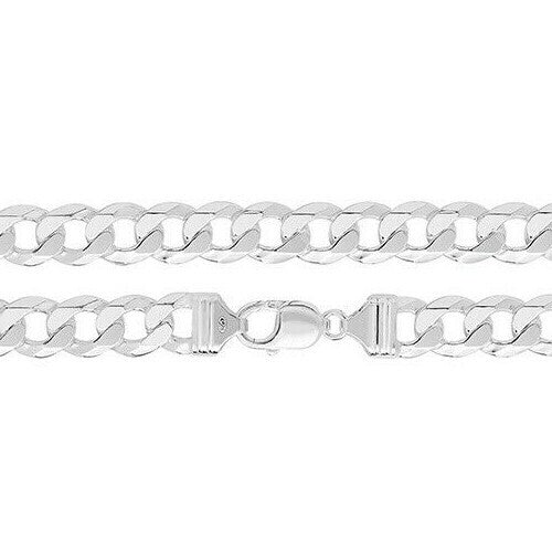 Men's Sterling Silver Bracelet Curb Link British Made 925 Hallmark 8" Weight 30g