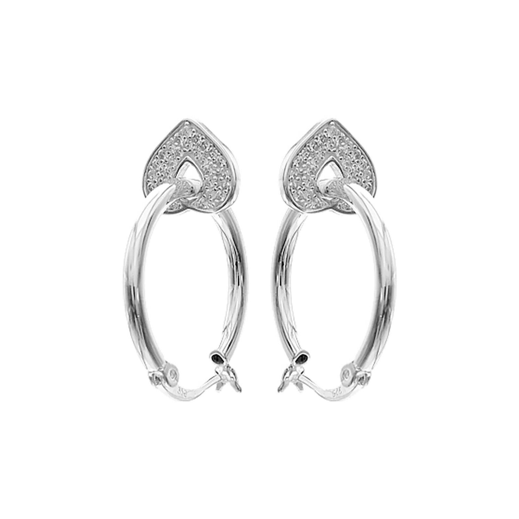 15mm Creole Heart Hoop Earrings Sterling Silver 925 Hallmarked Brand New Boxed