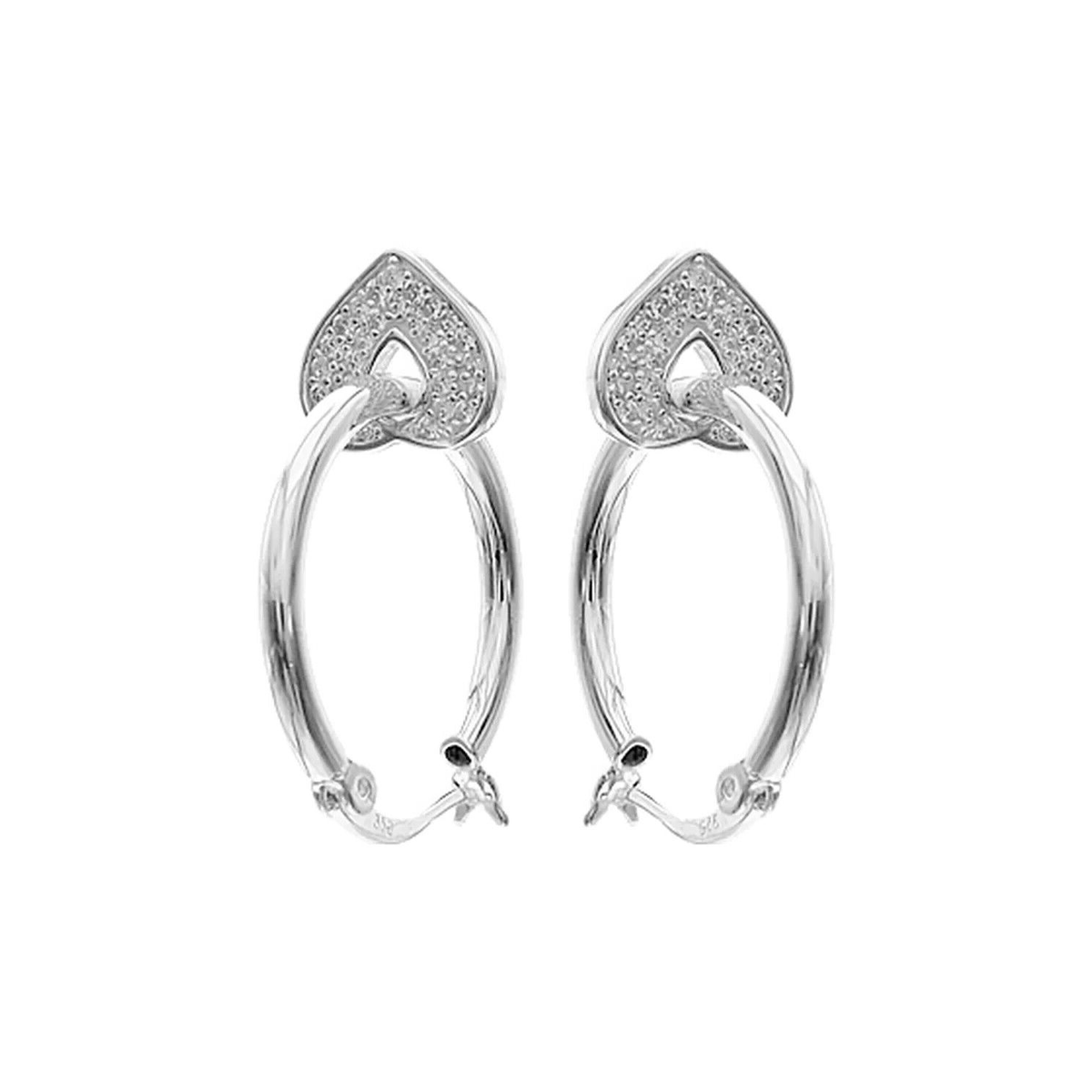 15mm Creole Heart Hoop Earrings Sterling Silver 925 Hallmarked Brand New Boxed