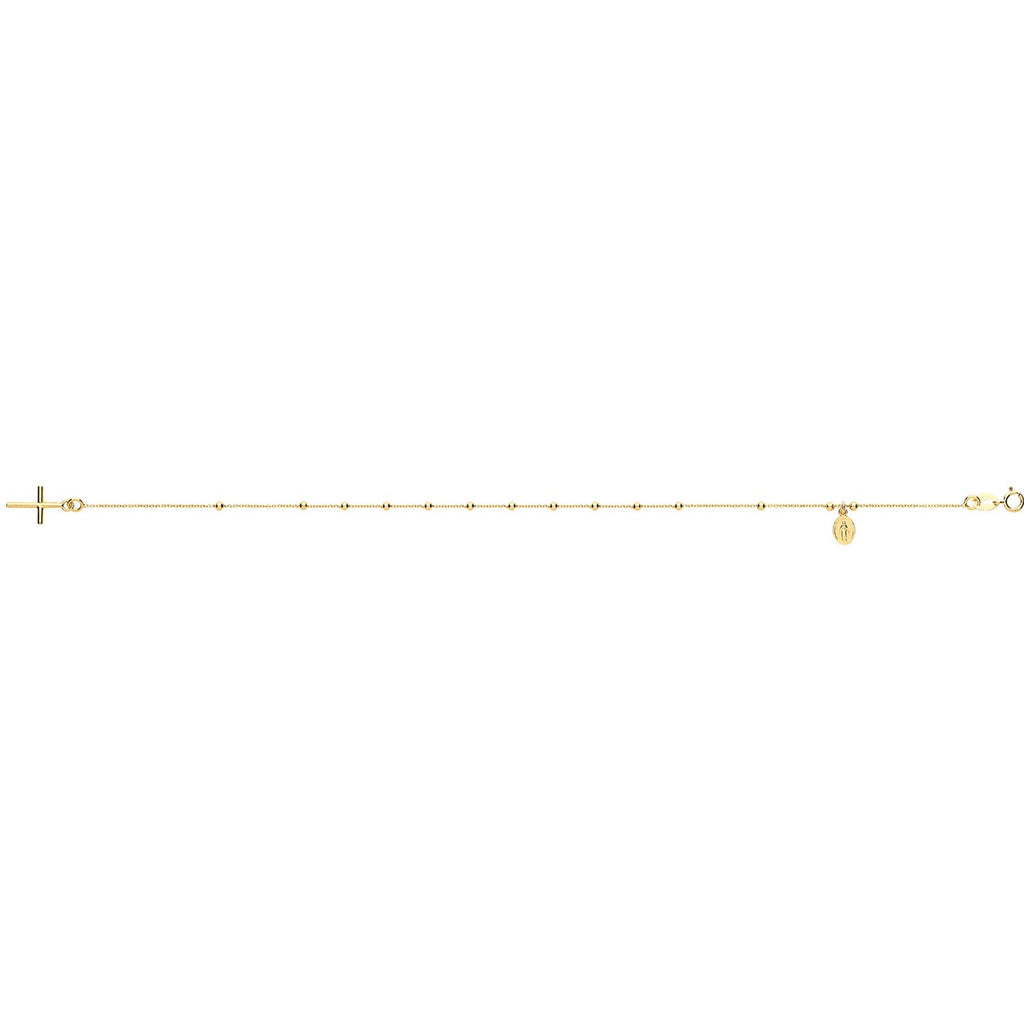 Faith & Grace Cross Necklace and Bracelet Set 9ct Yellow Gold British Made