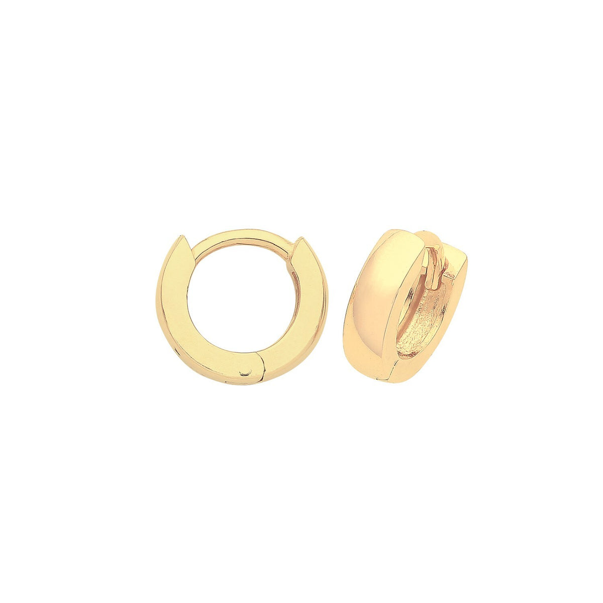 9ct Yellow Gold Chunky Hoop Earrings British Made 375 Hallmarked Brand New Boxed
