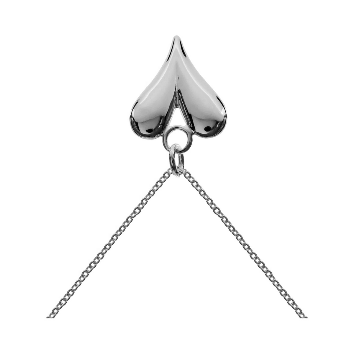 Elongated Heart Necklace Solid Sterling Silver 925 Hallmarked British Made