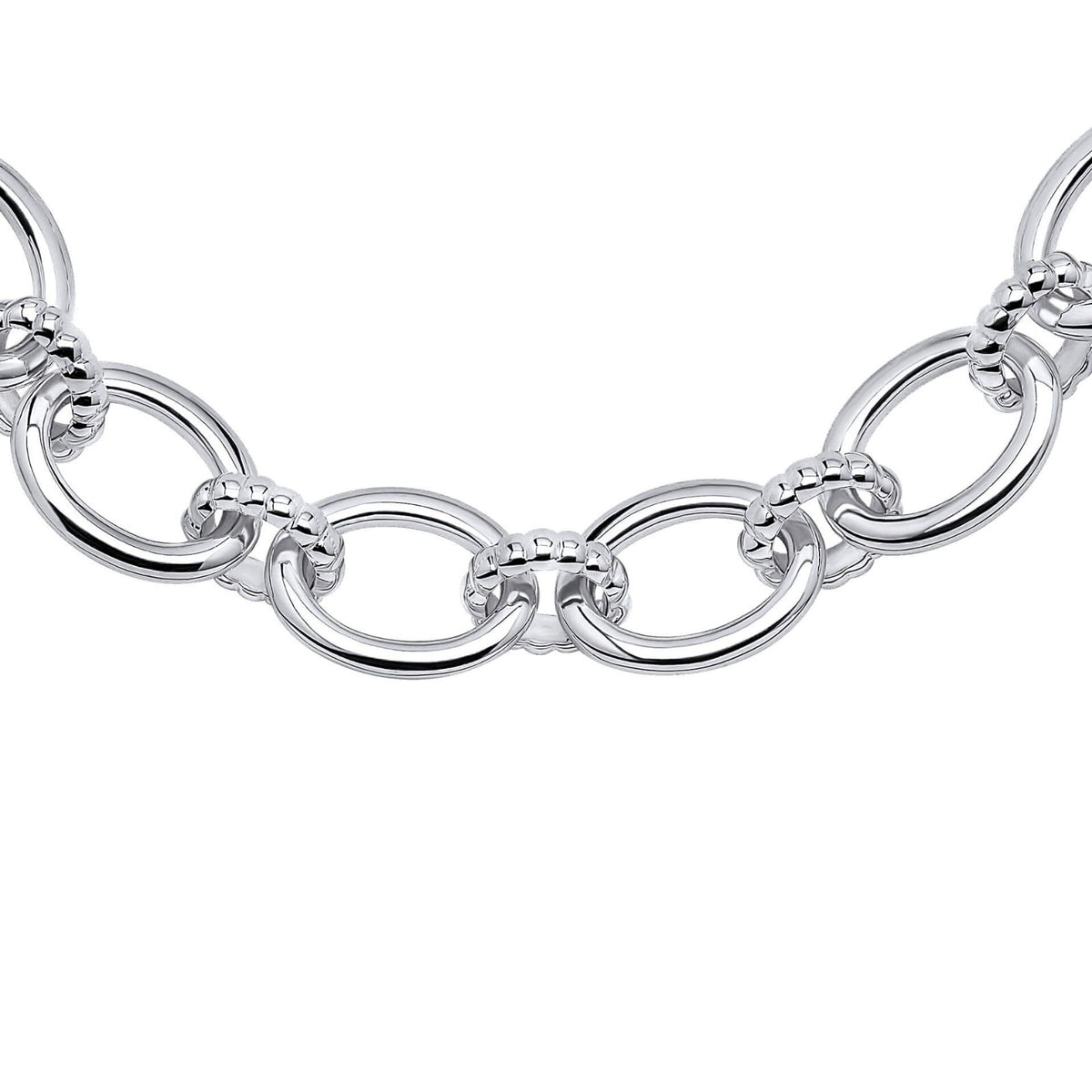 Oval link Textured Chain Bracelet Sterling Silver 925 Hallmarked Brand New Boxed